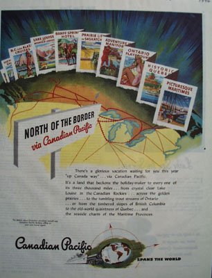 Canadian Pacific North Of The Border Ad 1946