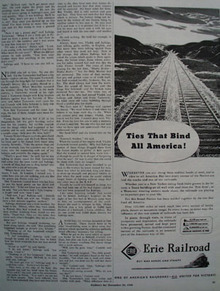 Erie Railroad Ties That Bind All America Ad 1944