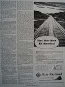 Erie Railroad Ties That Bind All America Ad 1944