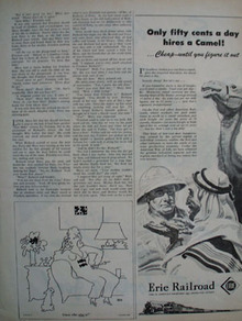 Erie Railroad 50 Cents Day Hires Camel Ad 1945