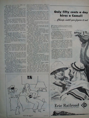 Erie Railroad 50 Cents Day Hires Camel Ad 1945