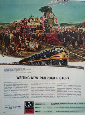 Gen Motors Writing New RR History Ad 1945