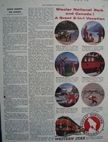 Great Northern RR Glacier National Park Ad 1954