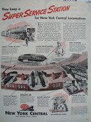 New York Central Super Service Station Ad 1945