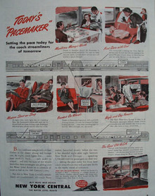 New York Central Todays Pacemaker Ad 1945