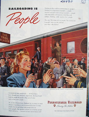 Pennsylvania Railroad Railroading Is People Ad 1945