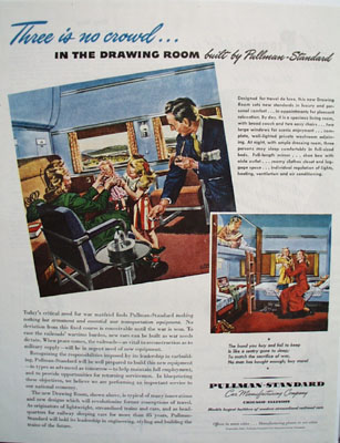 Pullman Standard No Crowd In Drawing Room Ad 1945