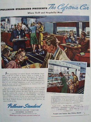 Pullman Standard Presents Cafeteria Car Ad 1945