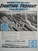 Santa Fe System Line Fighting Freight Ad 1944