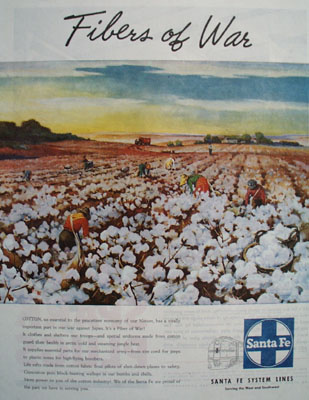 Santa Fe System Lines Fibers Of War Ad 1945