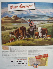 Union Pacific RR Promotes State of Montana Ad 1945