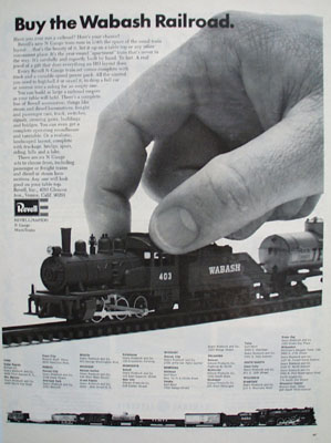 Wabash Railroad Revell Train Set Ad 1968