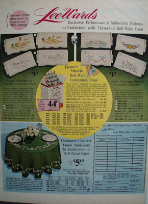Lee Wards Pillowcases to Embroider Ad 1968
