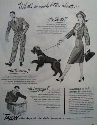 Talon Slide Fastener So Much Better Ad 1945