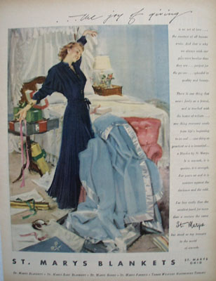 St Marys Blankets Joy Of Giving Ad 1951