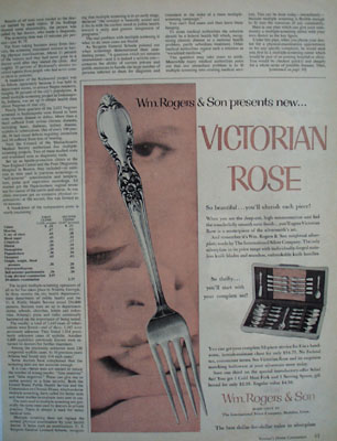 Wm Rogers Silver Victorian Rose Ad 1954