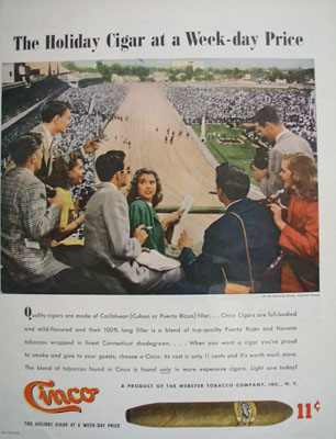 Cinco Cigars.The Holiday Cigar Ad 1947