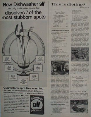 All Dishwasher Dissolves Stubborn Spots Ad 1964