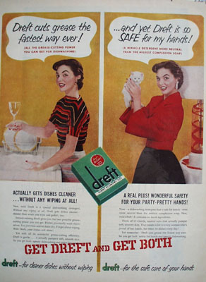 Dreft Dish Soap Cuts Grease Fastest Ad 1954