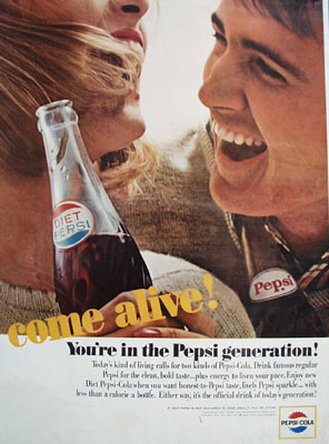 Pepsi Cola You Are In Pepsi Generation Ad 1964