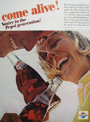 Pepsi Cola Who Is Pepsi Generation Ad 1964