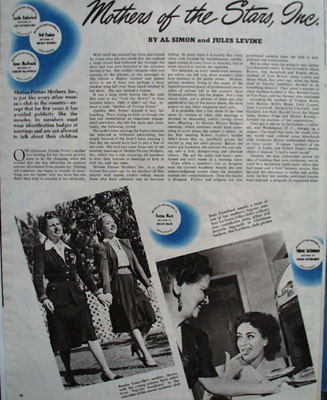 Mothers Of The Stars Article And Pictures 1944