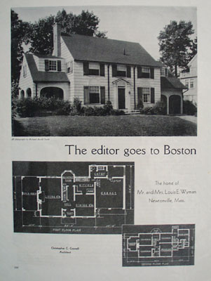 Louis E Wyman Home Newtonville, Mass. 1933