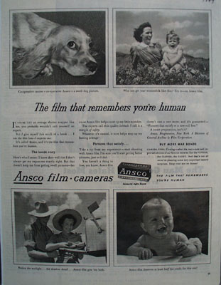 Ansco Film Remembers You Are Human Ad 1944