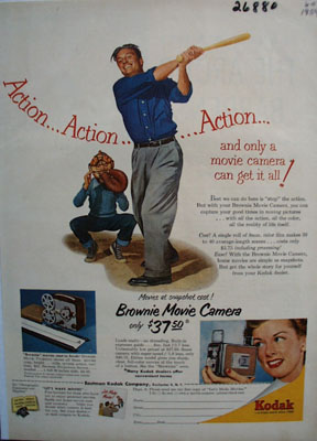 Eastman Kodak Man With Bat Ad 1954