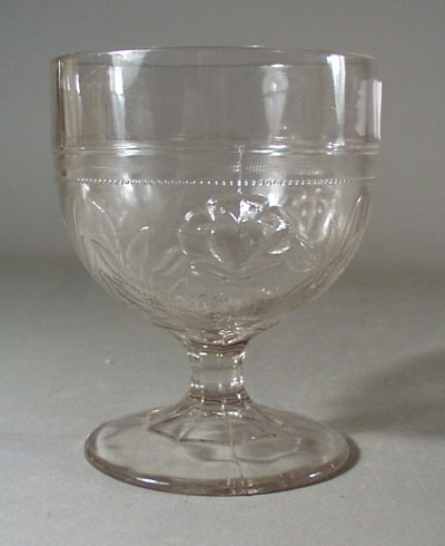3 Mold Glass with heart shaped flower and leaves stemware