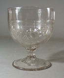 3 Mold Glass with heart shaped flower and leaves stemware