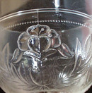 3 Mold Glass with heart shaped flower and leaves stemware