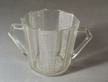 Jeannette Glass Dewdrop Glass Sugar bowl, Panel and bead design