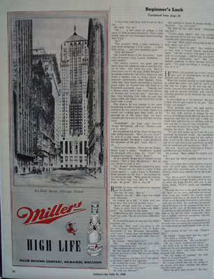 Miller Beer And La Salle St Chgo 1945