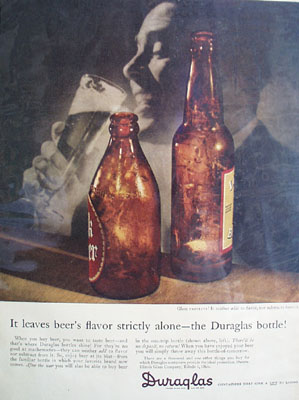 Duraglas Leaves Flavor Alone Ad 1945