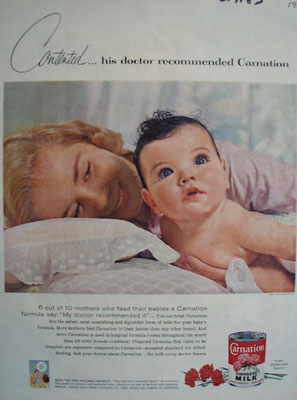 Carnation Contented Baby Ad 1957