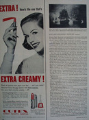 Cutex Extra Creamy Lipstick Ad 1957