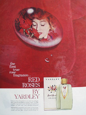 Yardley Red Roses True Rose Fragrance Ad 1959