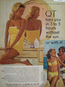 QT Tanning Lotion Tans 3 to 5 Hours Ad 1968