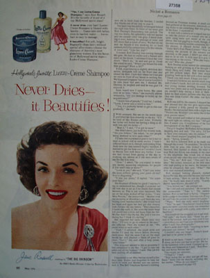 Lustre Crme And Jane Russell Ad 1954