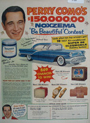 Noxema Skin Cream And Perry Como Ad 1957