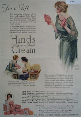 Hinds Cream For A Gift Ad 1919