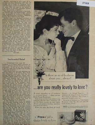 Fresh Deodorant Lovely to Love Ad 1955