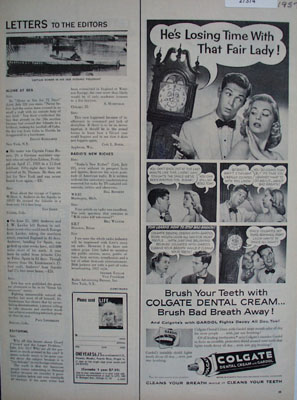 Colgate Toothpaste He Is Losing Time Ad 1957