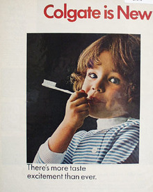 Colgate Taste Excitement Girl With Toothbrush Ad 1967