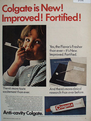 Colgate Is New Improved Fortified Ad 1967