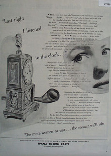 Ipana Tooth Paste Listen To The Clock Ad 1944