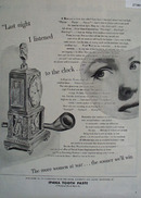 Ipana Tooth Paste Listen To The Clock Ad 1944