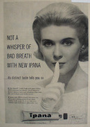 Ipana Tooth Paste Not A Whisper Ad 1958