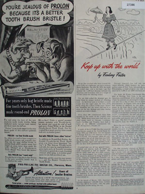 Prolon Tooth Brush And Two Hogs Ad 1945